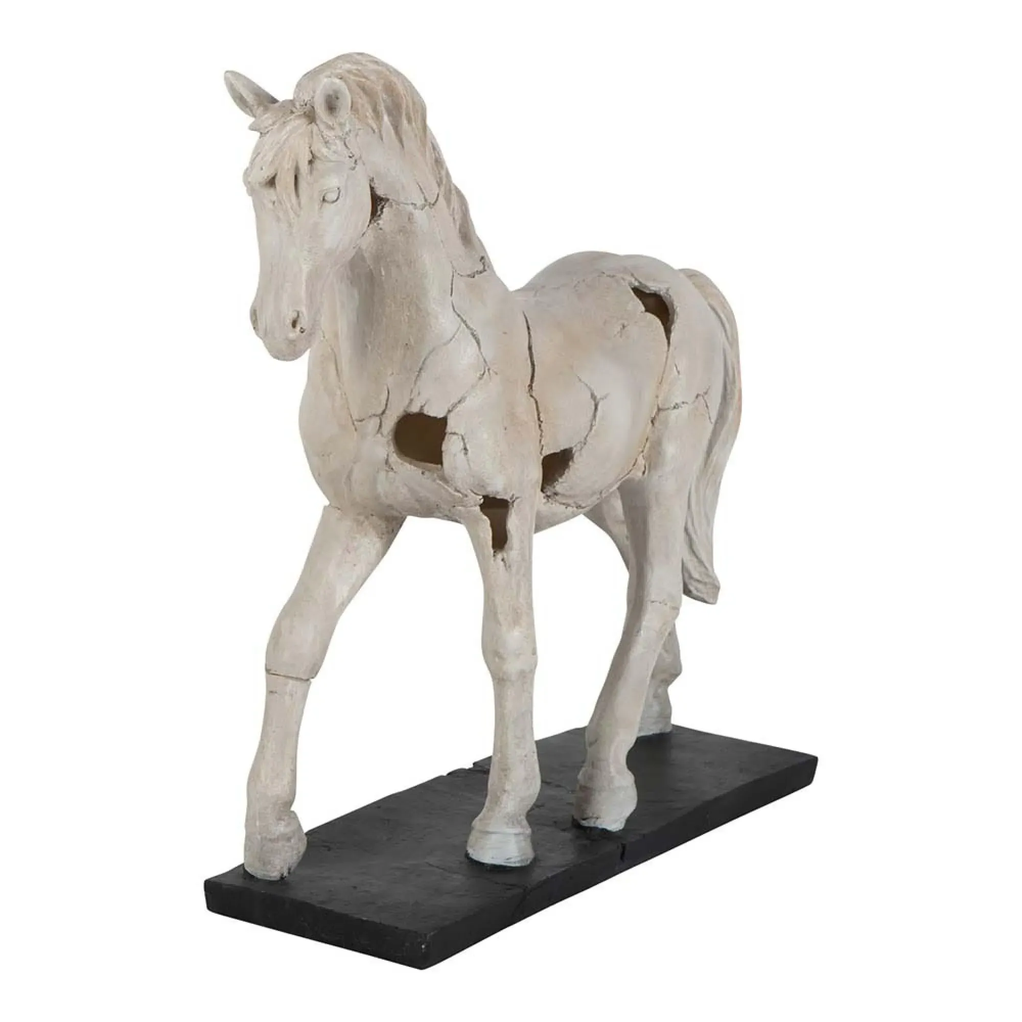 Horse Aged Sculpture - White