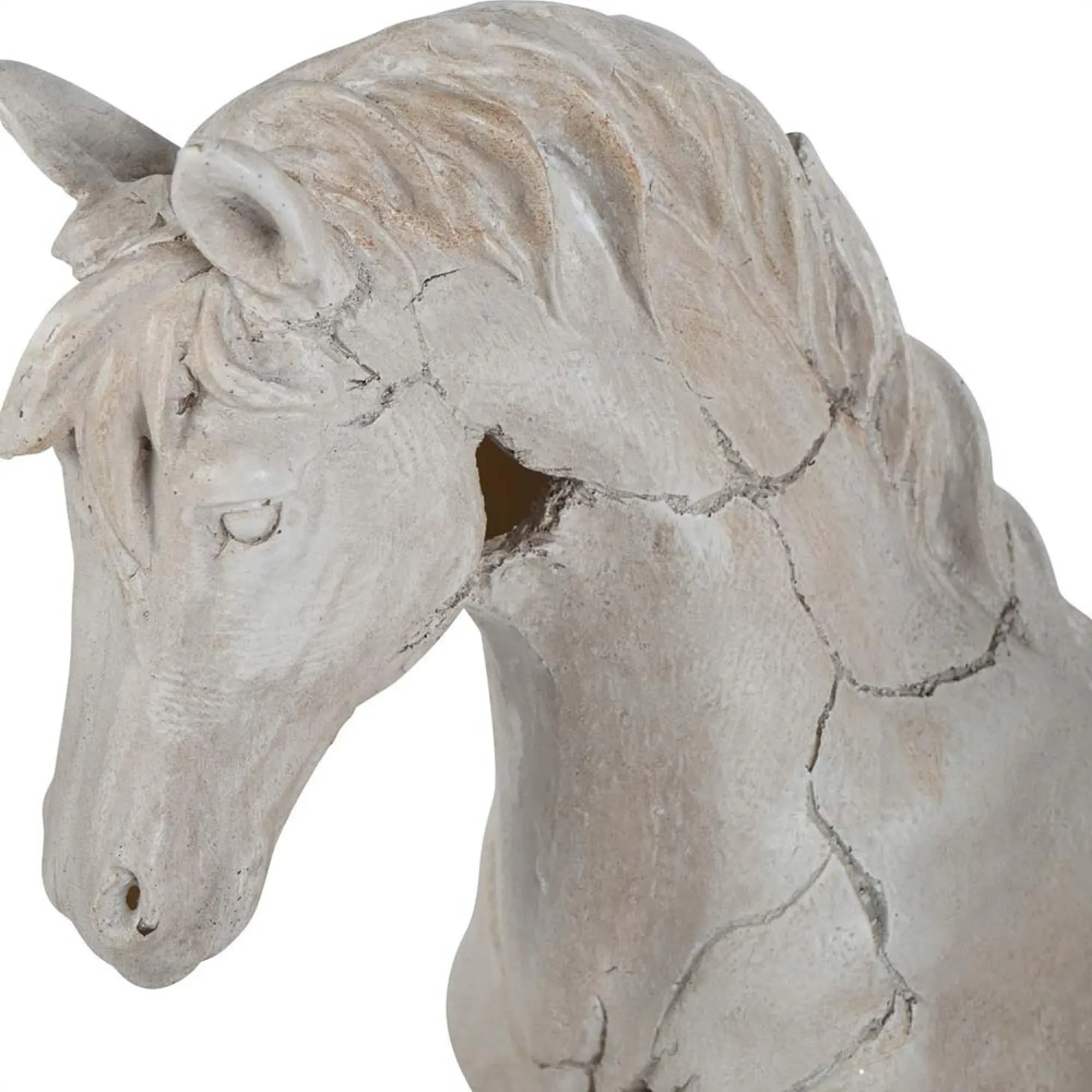 Horse Aged Sculpture - White