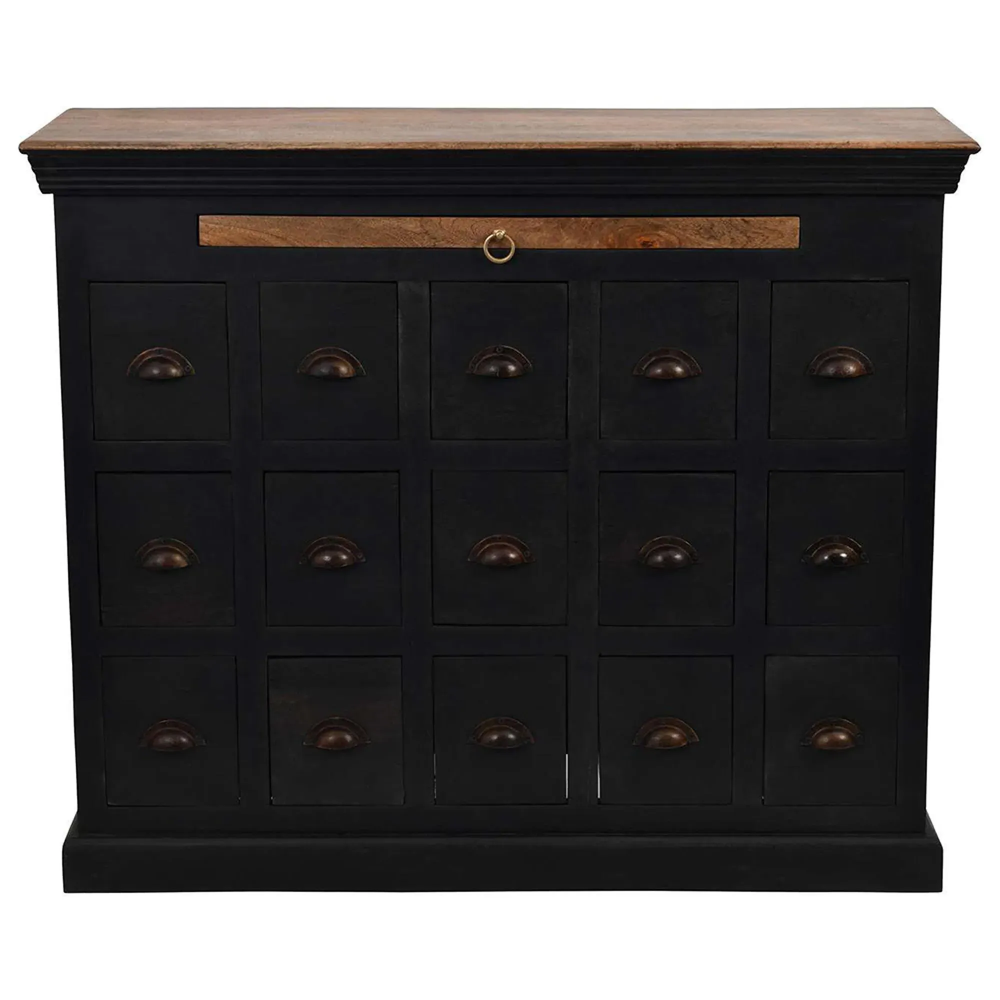 Hoxton Multi Drawer Chest - Black, Mango Wood