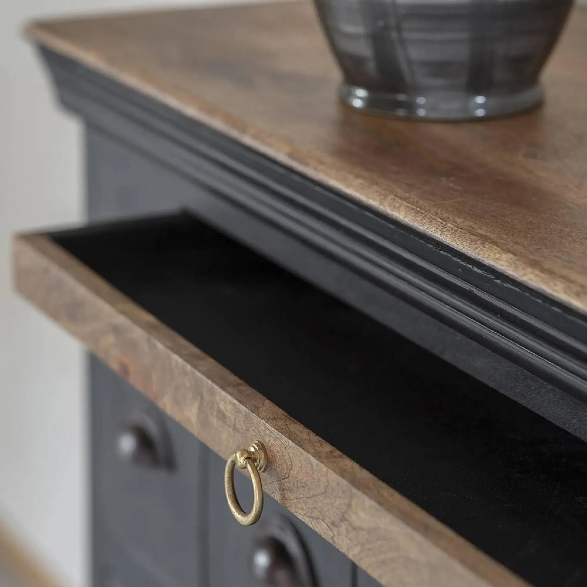 Hoxton Multi Drawer Chest - Black, Mango Wood