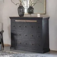 Hoxton Multi Drawer Chest - Black, Mango Wood