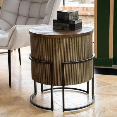 Hunter Round End Table - Brown