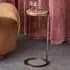 Iota Round Accent Table - Brown, Marble