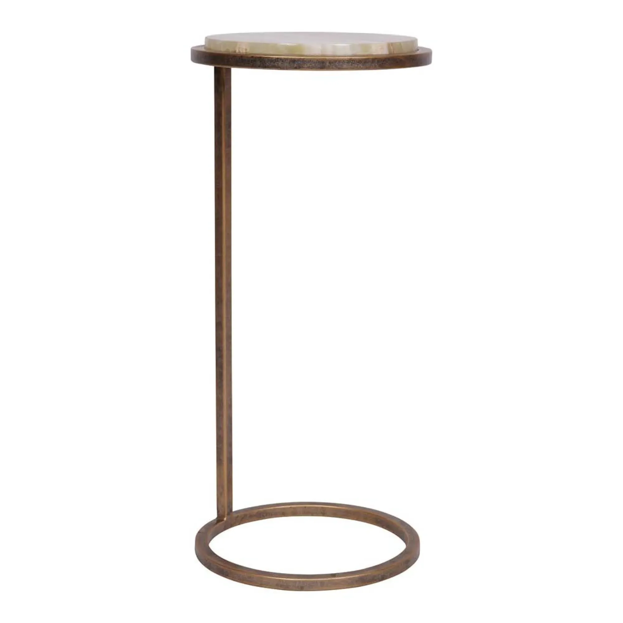 Iota Round Accent Table - Green, Onyx