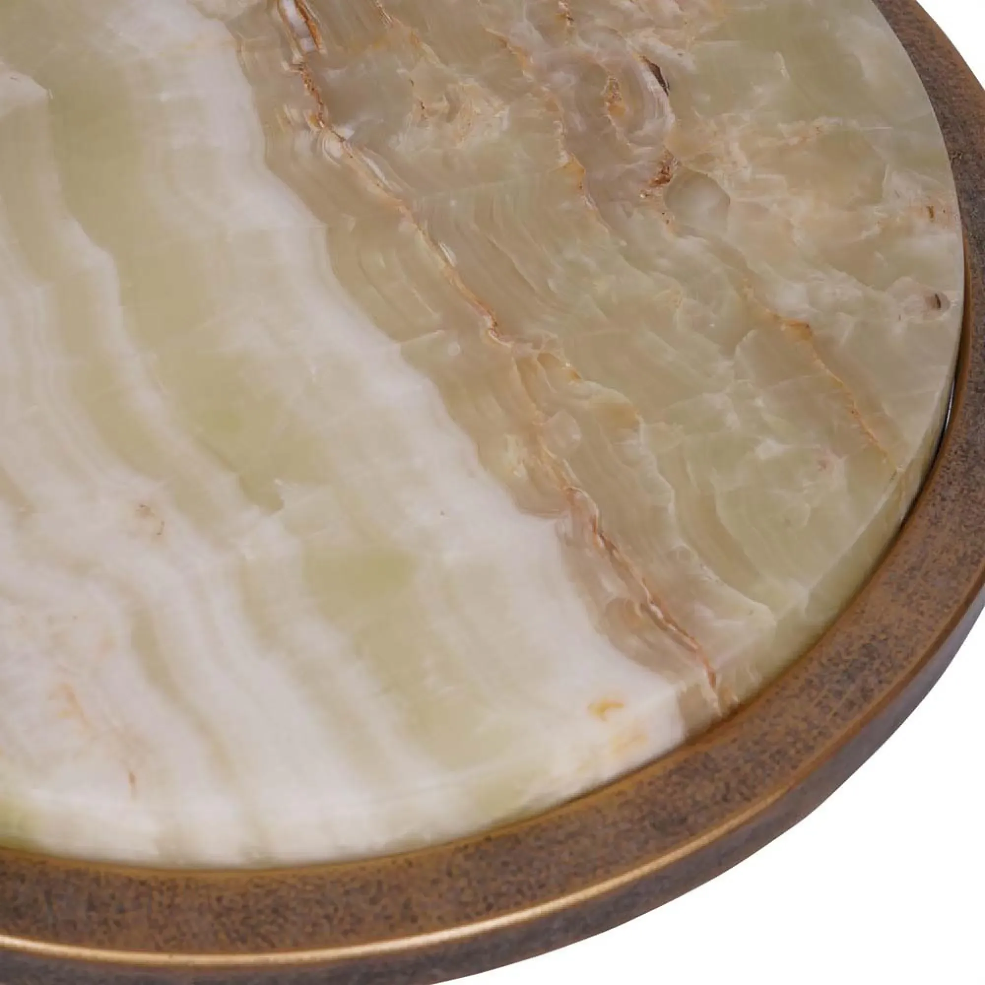 Iota Round Accent Table - Green, Onyx