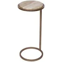 Iota Round Accent Table - Green, Onyx