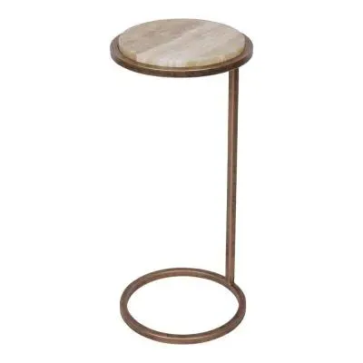 Iota Round Accent Table - Green, Onyx