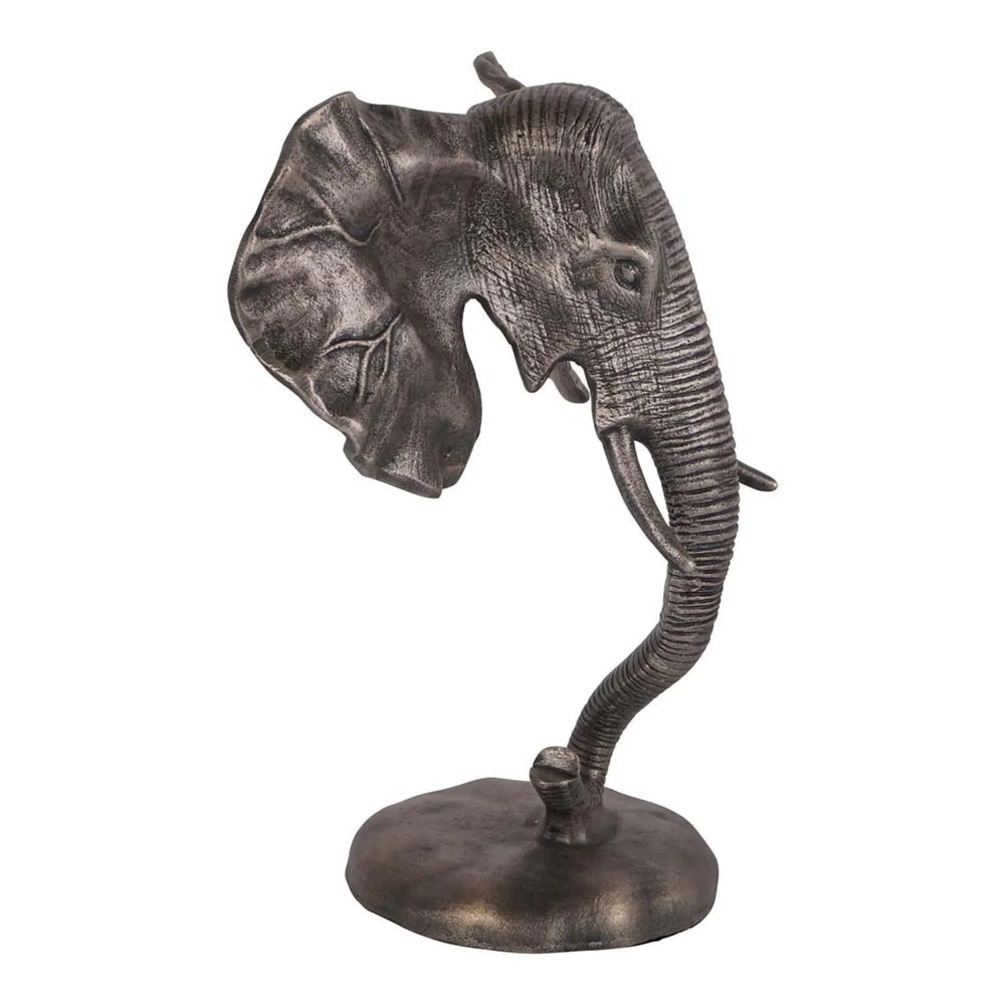 Kariba Cast Aluminium Elephant Sculpture - Antique Nickel