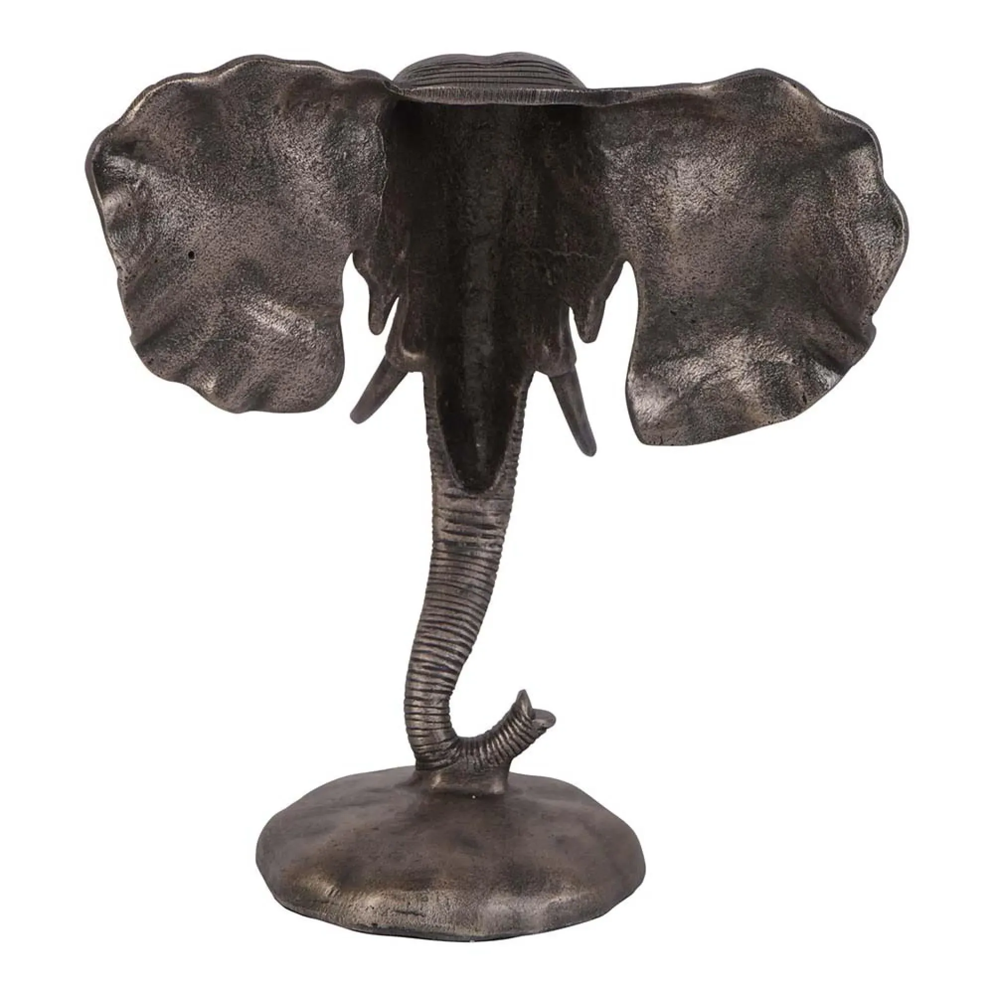 Kariba Cast Aluminium Elephant Sculpture - Antique Nickel