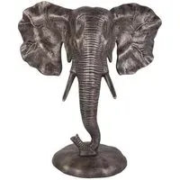 Kariba Cast Aluminium Elephant Sculpture - Antique Nickel