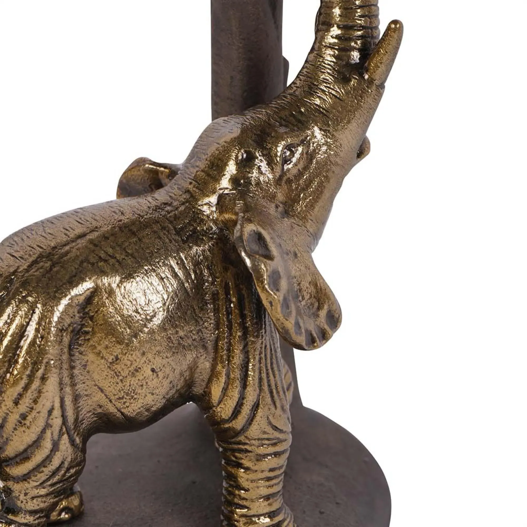 Kariba Large Elephant Hurricane - Antique Brass