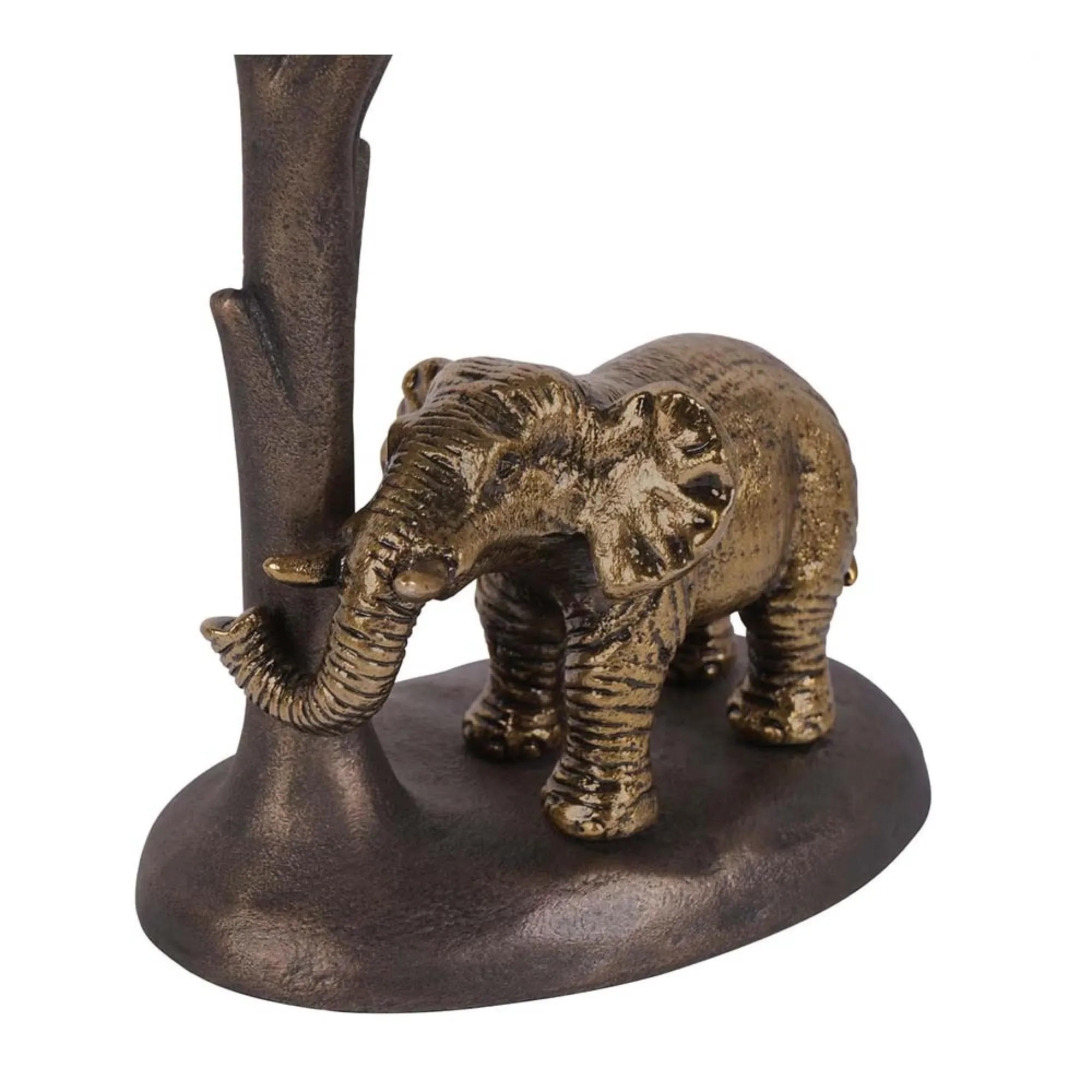Kariba Small Elephant Hurricane - Antique Brass