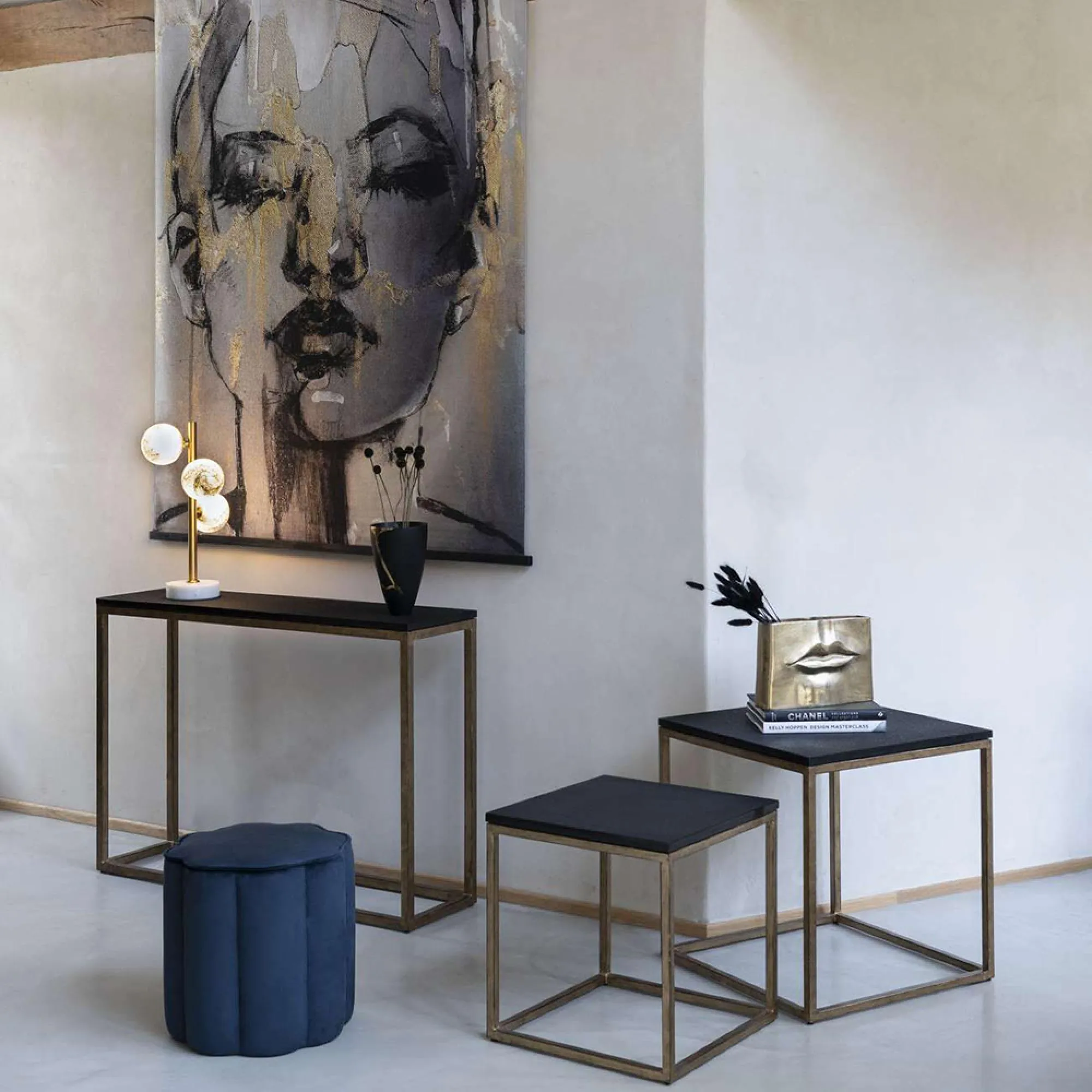 Kirkstone Galaxy Square Side Table Set of 2 - Champagne