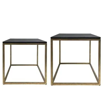 Kirkstone Galaxy Square Side Table Set of 2 - Champagne