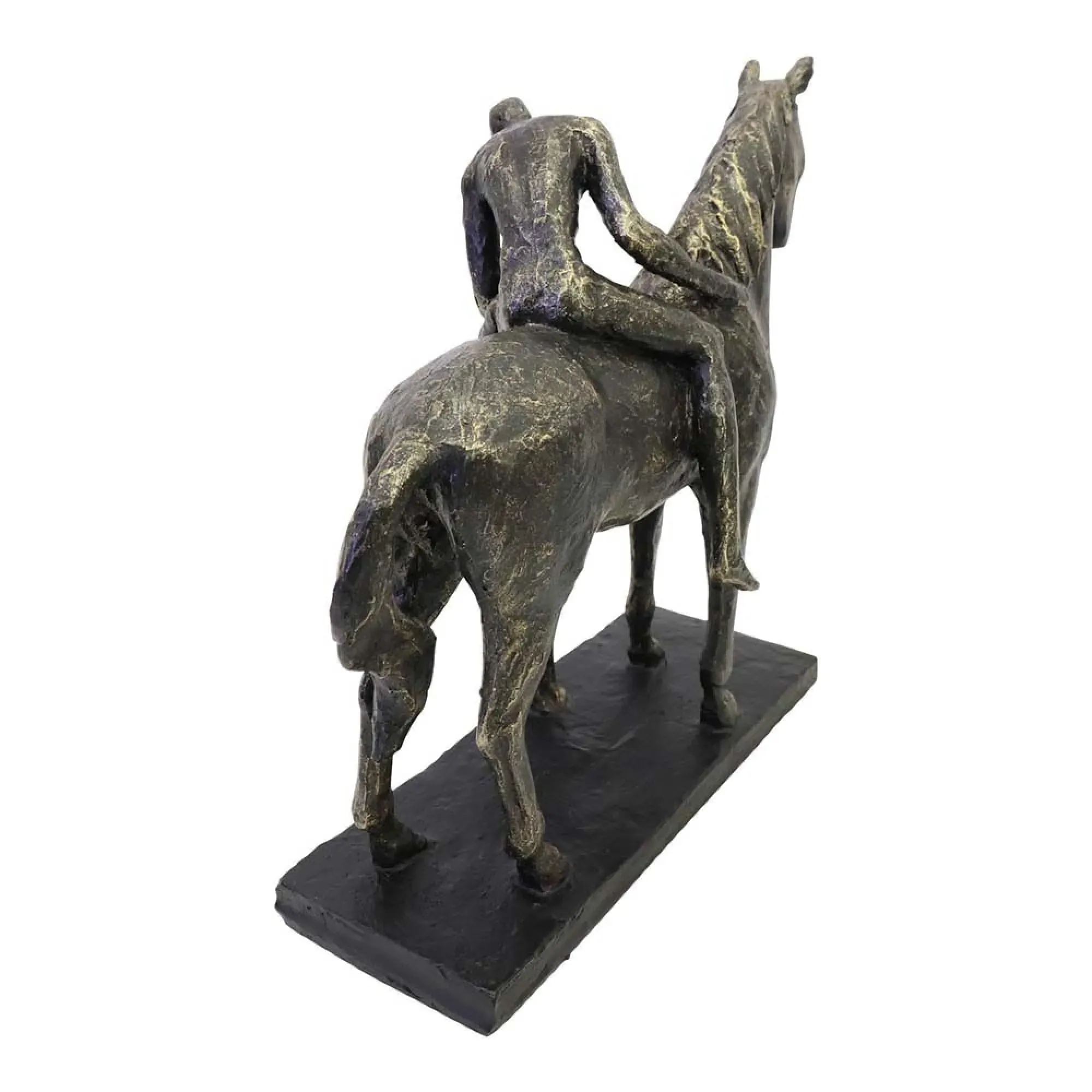 Kissing Couple with Horse Sculpture - Bronze