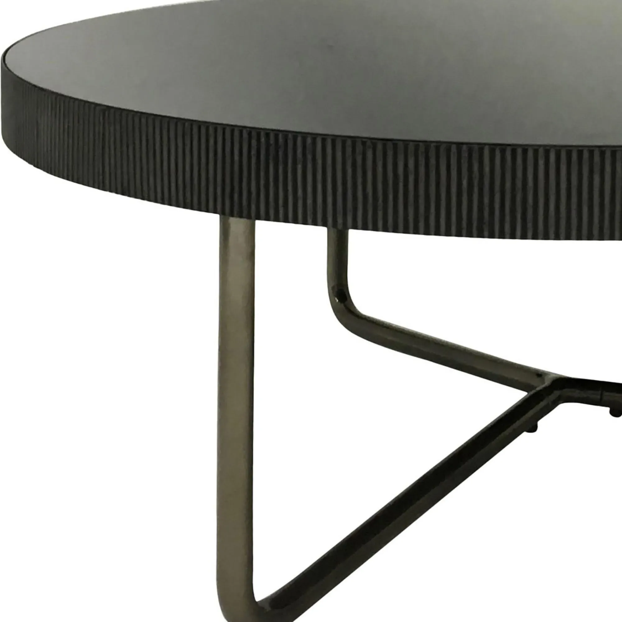 Knightsbridge Round Coffee Table Set of 2 - Black, Glass