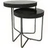 Knightsbridge Round Side Table Set of 2 - Black, Glass