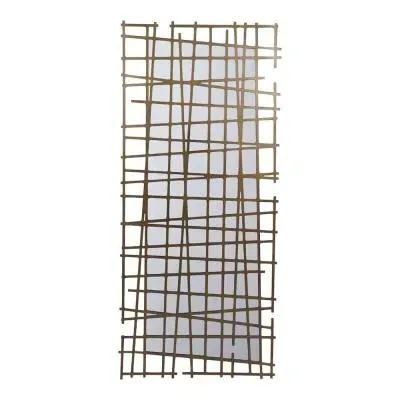 Lattice Wall Mirror - Gold, Brass