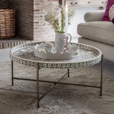 Laura Ashley Epsley Round Coffee Table - Grey