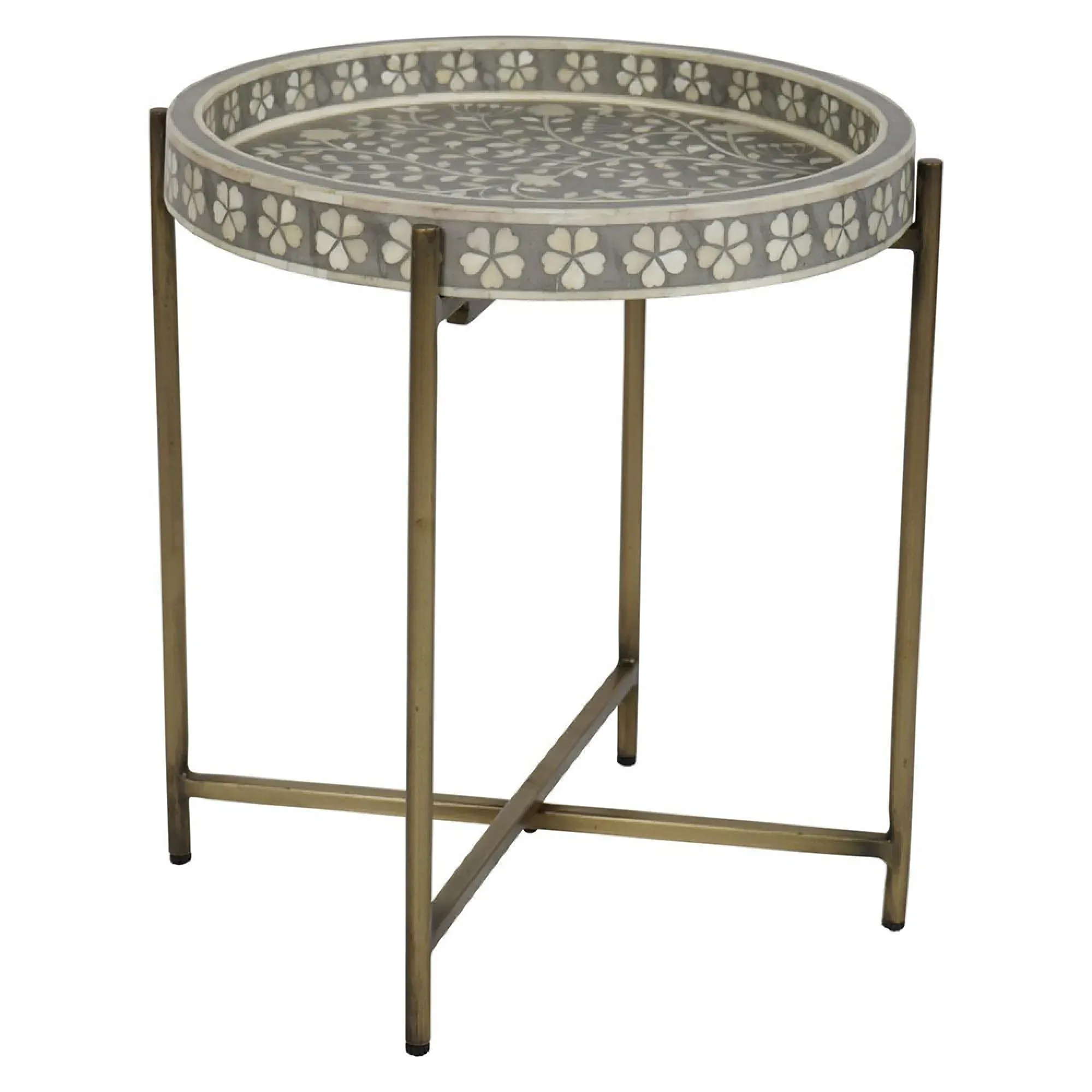 Laura Ashley Epsley Round Side Table - Grey