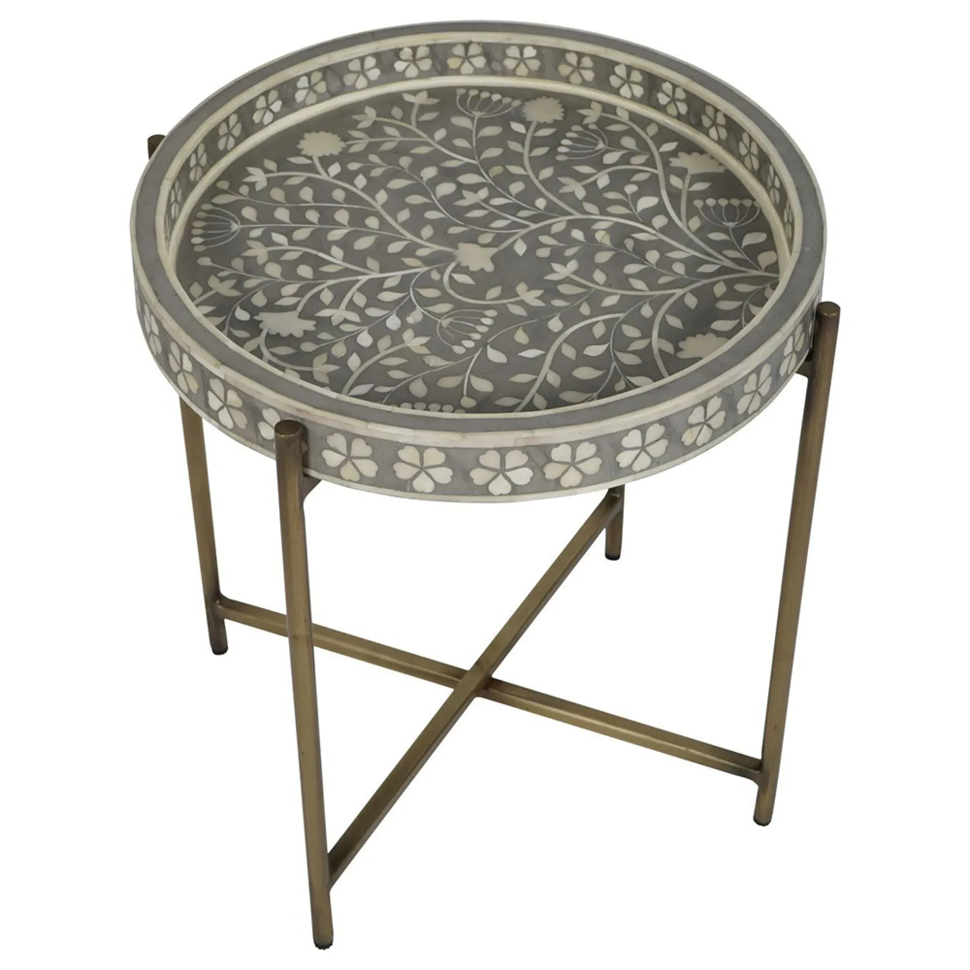 Laura Ashley Epsley Round Side Table - Grey
