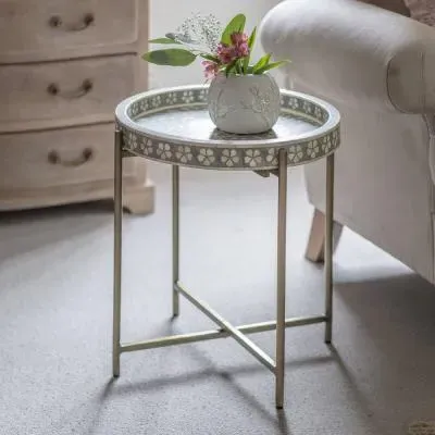 Laura Ashley Epsley Round Side Table - Grey
