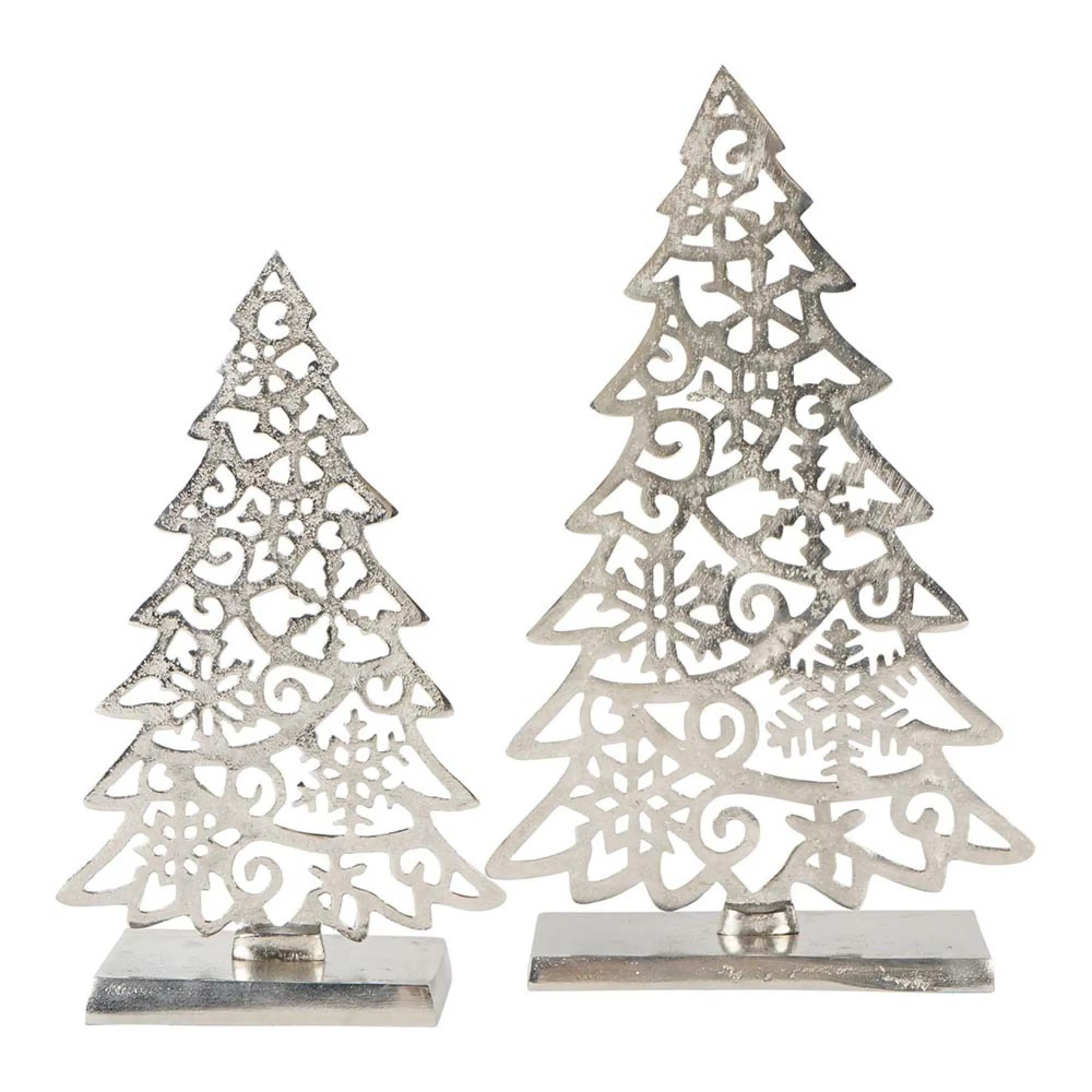 Laura Ashley Festive Cut Christmas Tree Set of 2 - Silver