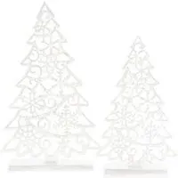 Laura Ashley Festive Cut Christmas Tree Set of 2 - Silver