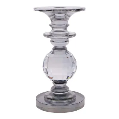 Laura Ashley Kersey Glass Candle Holder - Grey