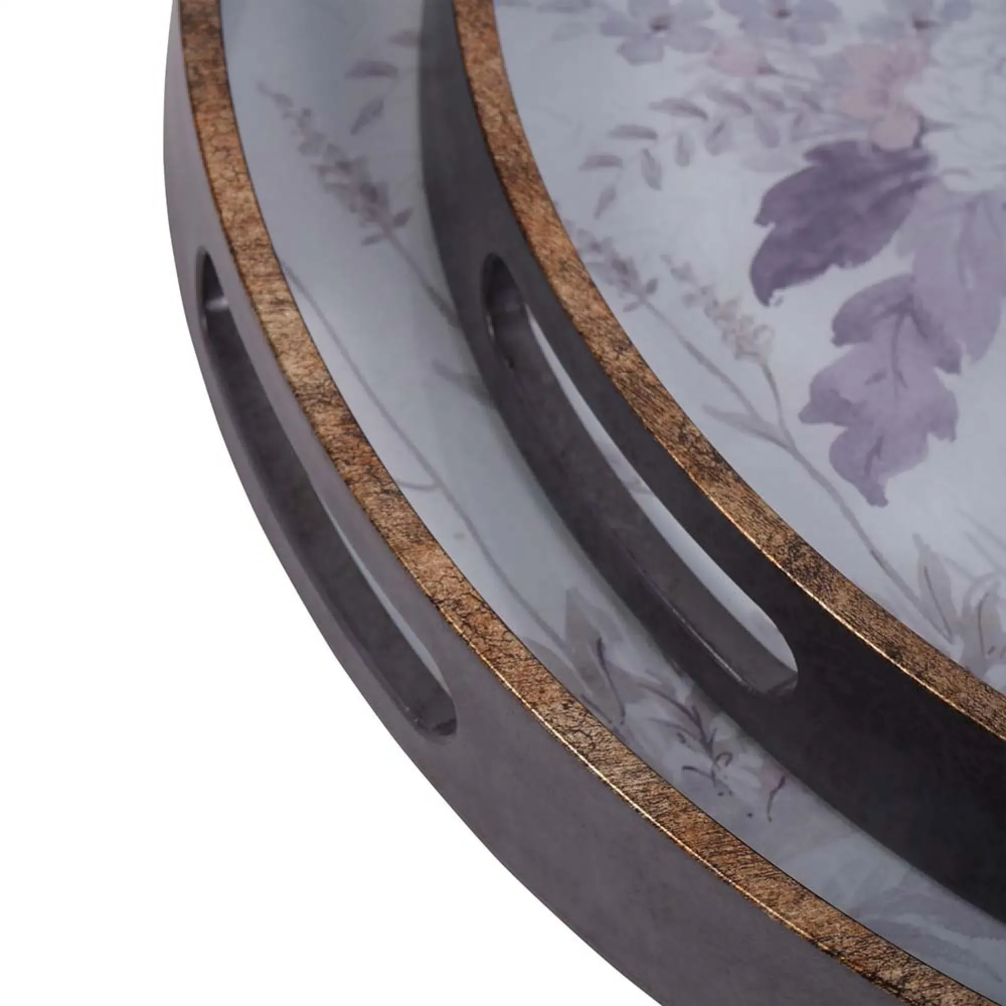 Laura Ashley Linlithgow Round Tray Set of 2 - Purple