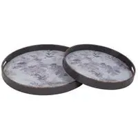 Laura Ashley Linlithgow Round Tray Set of 2 - Purple
