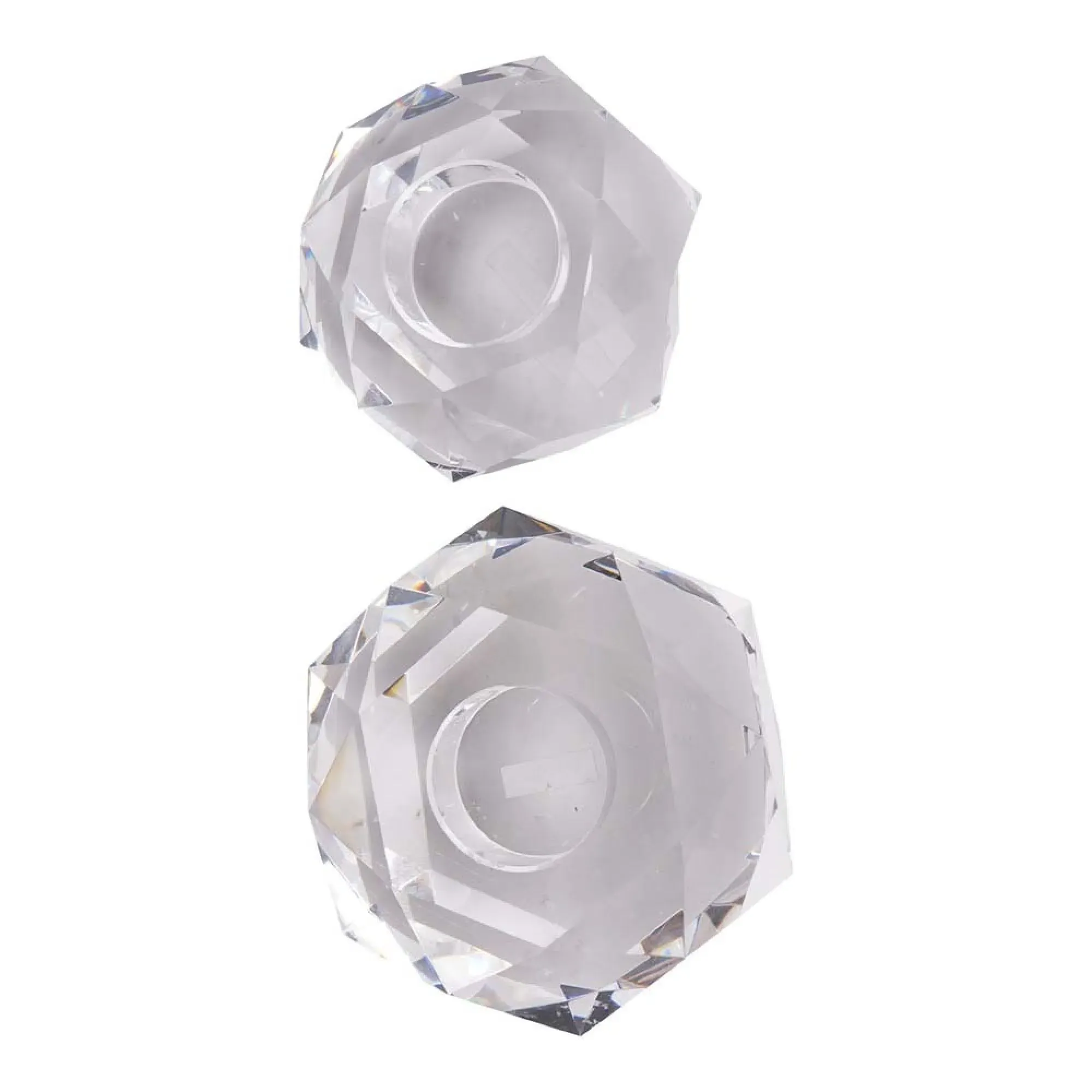 Laura Ashley Morcott Glass Tealight Holder Set of 2 - Clear