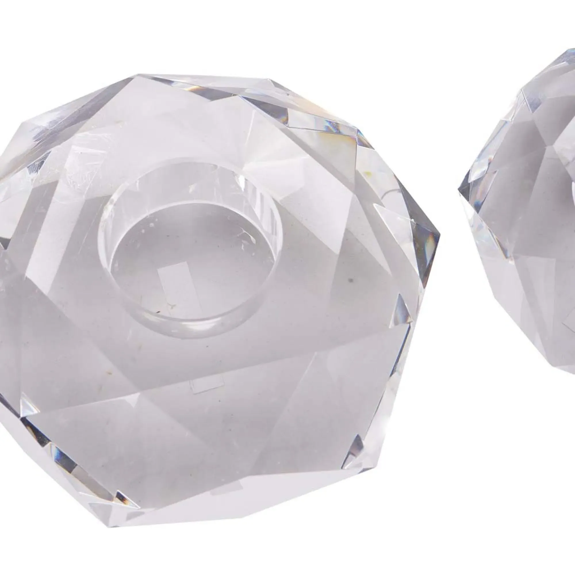 Laura Ashley Morcott Glass Tealight Holder Set of 2 - Clear