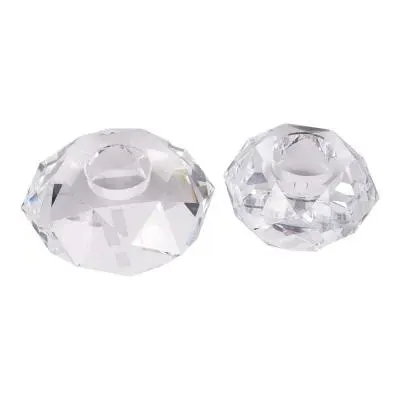 Laura Ashley Morcott Glass Tealight Holder Set of 2 - Clear