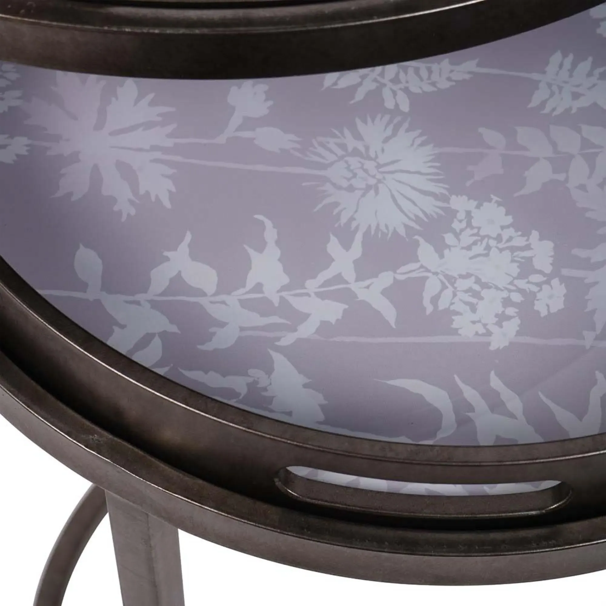 Laura Ashley Tidworth Round Side Tray Table Set of 2 - Grey