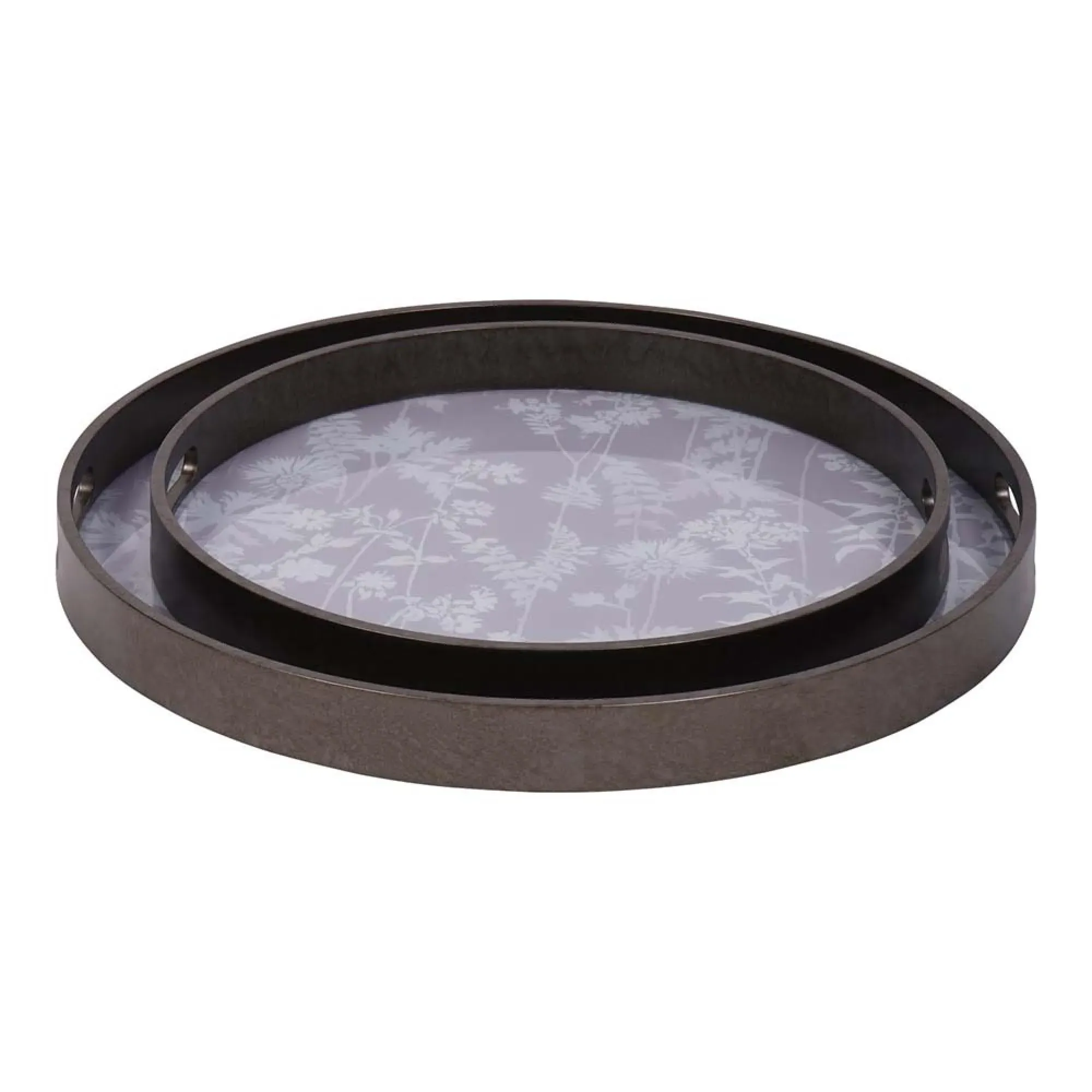 Laura Ashley Tidworth Round Tray Set of 2 - Grey