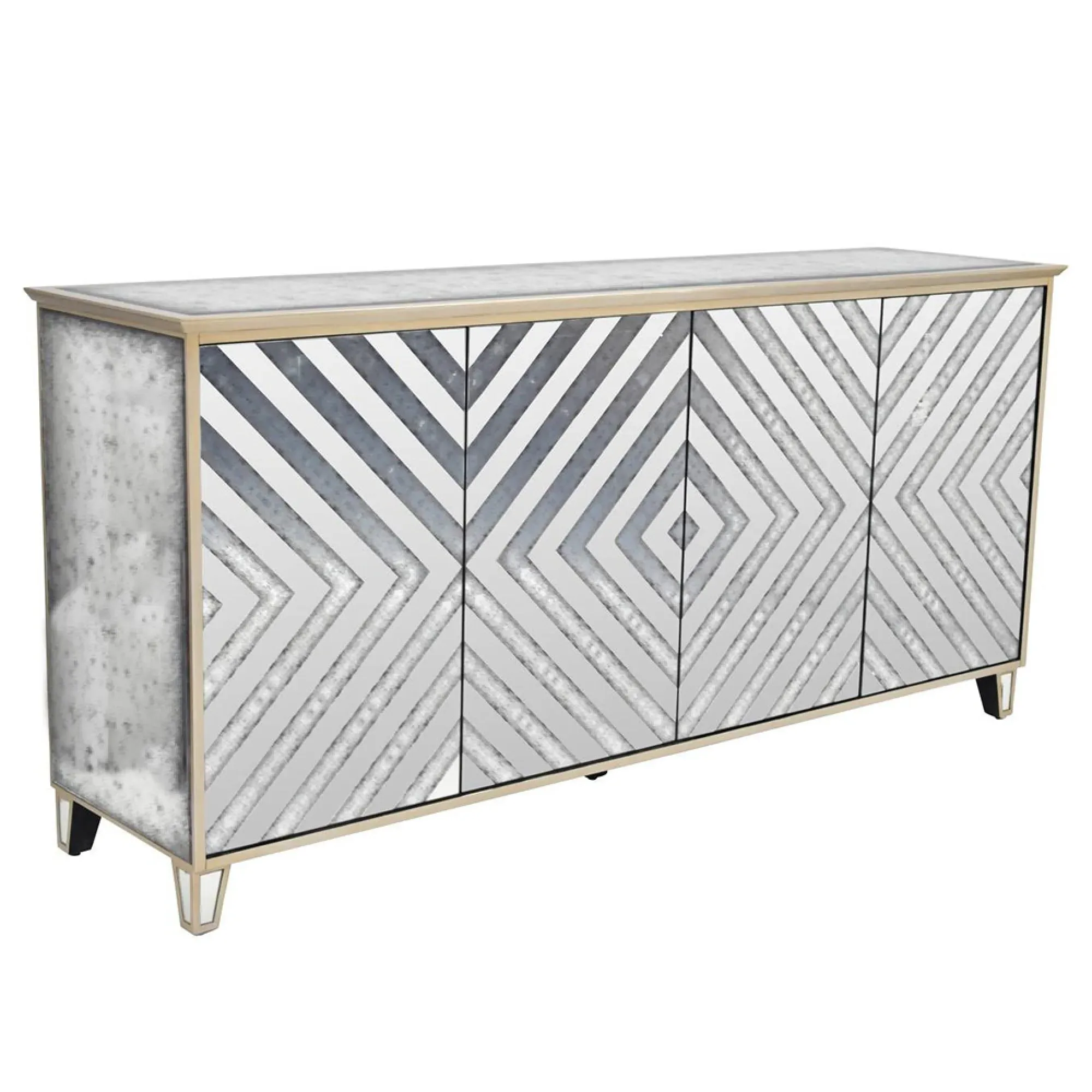 Lexington Extra Large Sideboard with Antique Mirror - Black