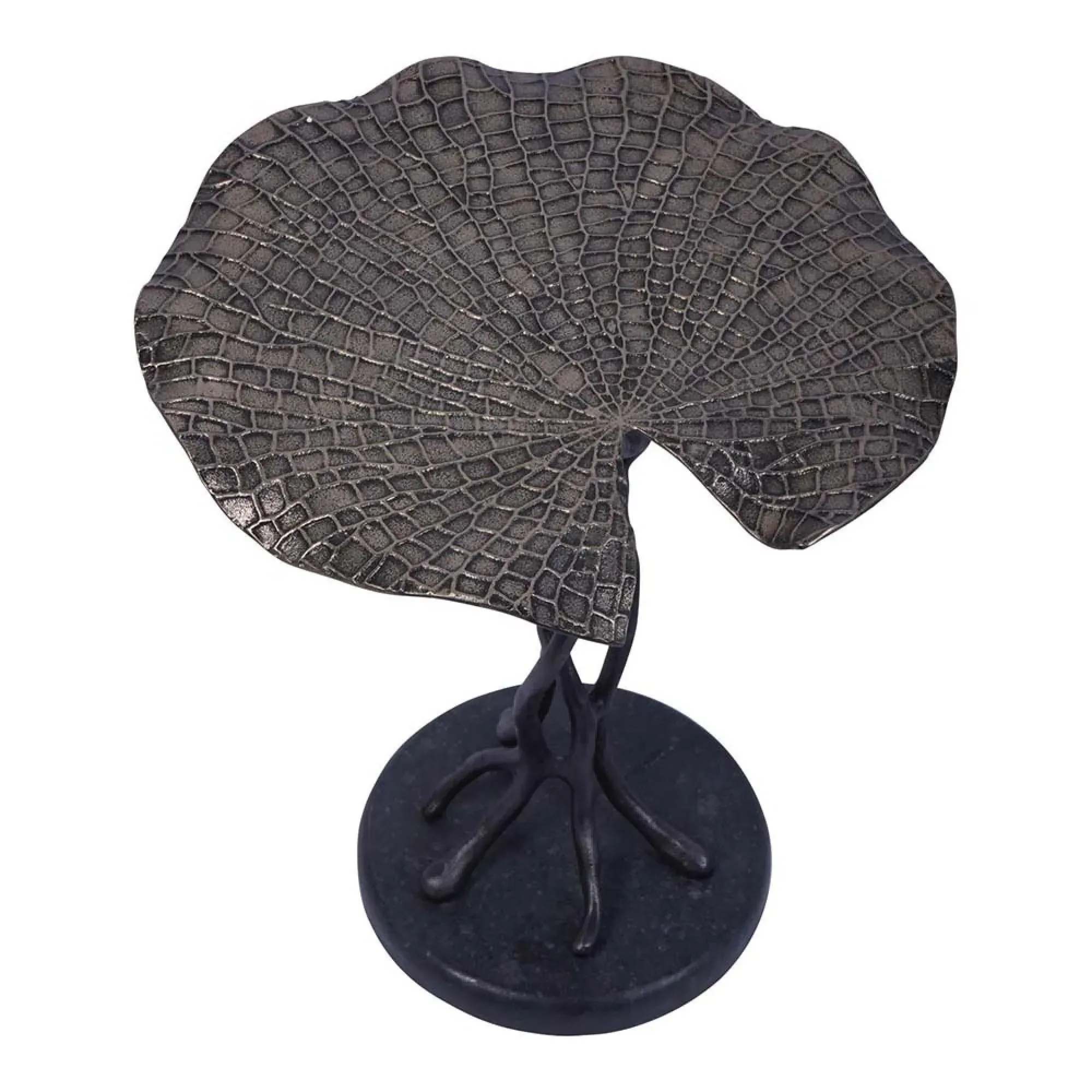 Lily Pad Aluminium Leaf Side Table - Antique Brass