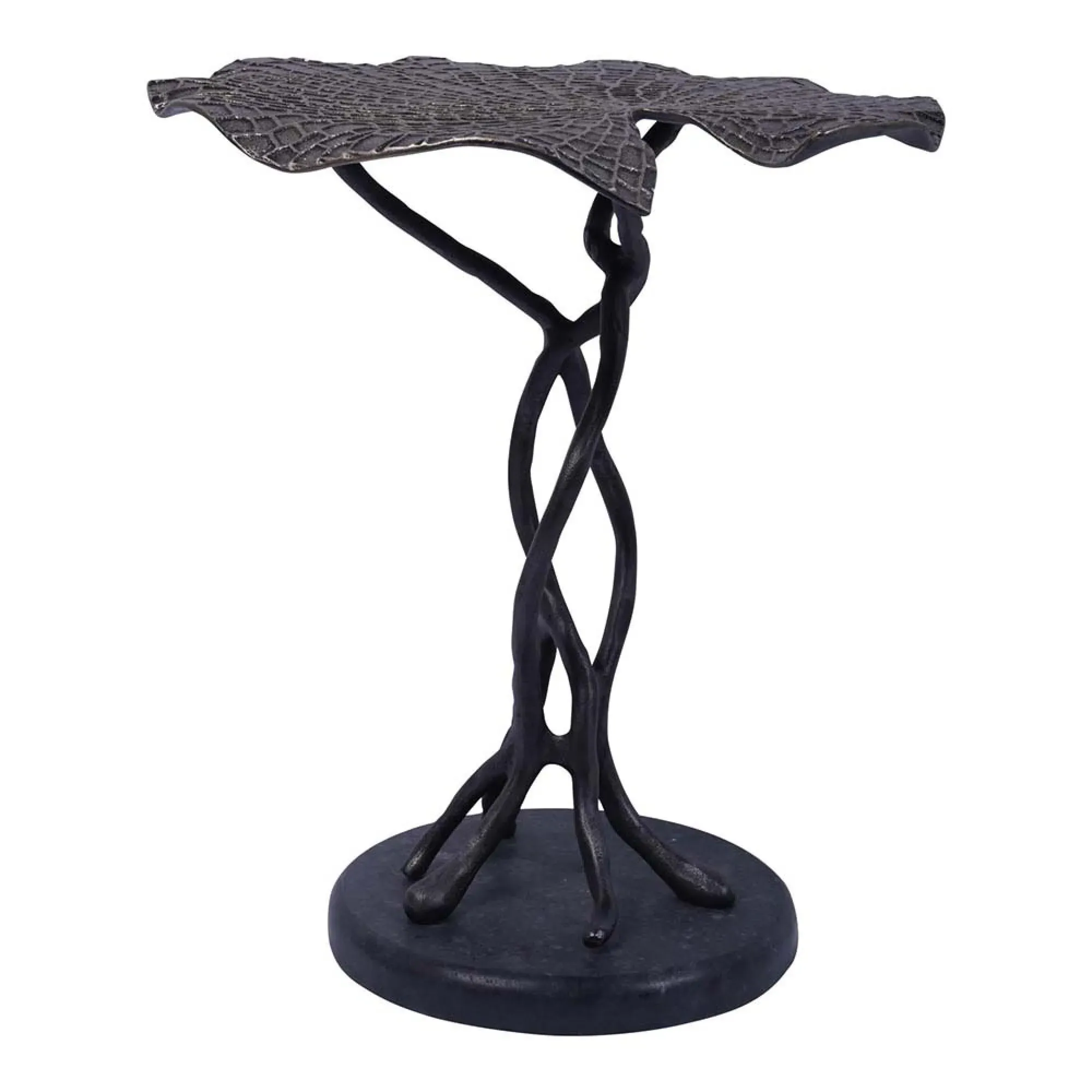 Lily Pad Aluminium Leaf Side Table - Antique Brass