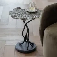 Lily Pad Aluminium Leaf Side Table - Antique Brass