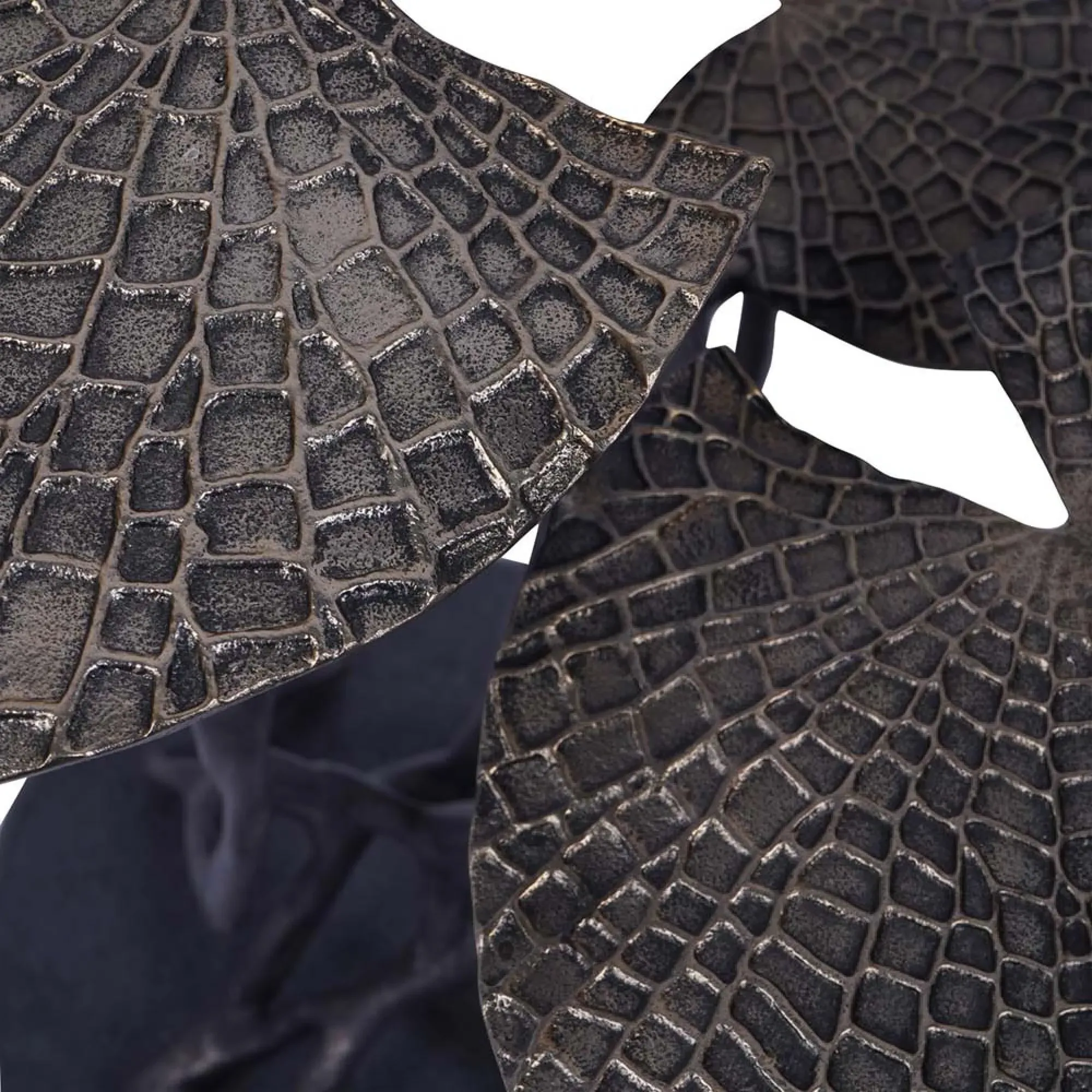 Lily Pad Aluminium Leaf Trio Side Table - Antique Brass