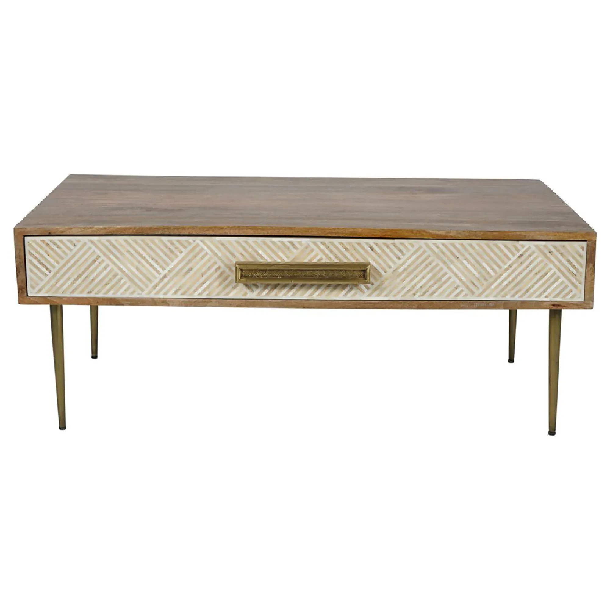 Linden 1 Drawer Coffee Table - Natural, Mango Wood