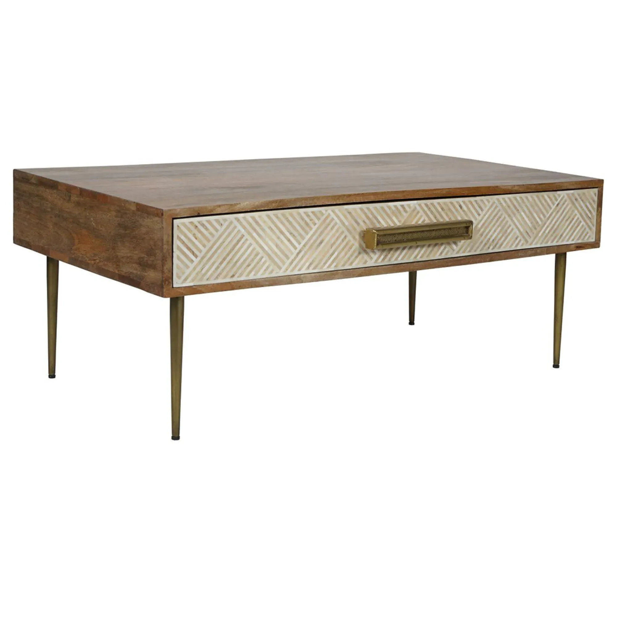 Linden 1 Drawer Coffee Table - Natural, Mango Wood