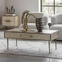 Linden 1 Drawer Coffee Table - Natural, Mango Wood