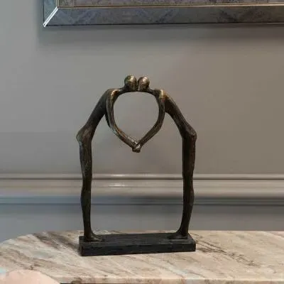 Lovers Heart Sculpture - Bronze