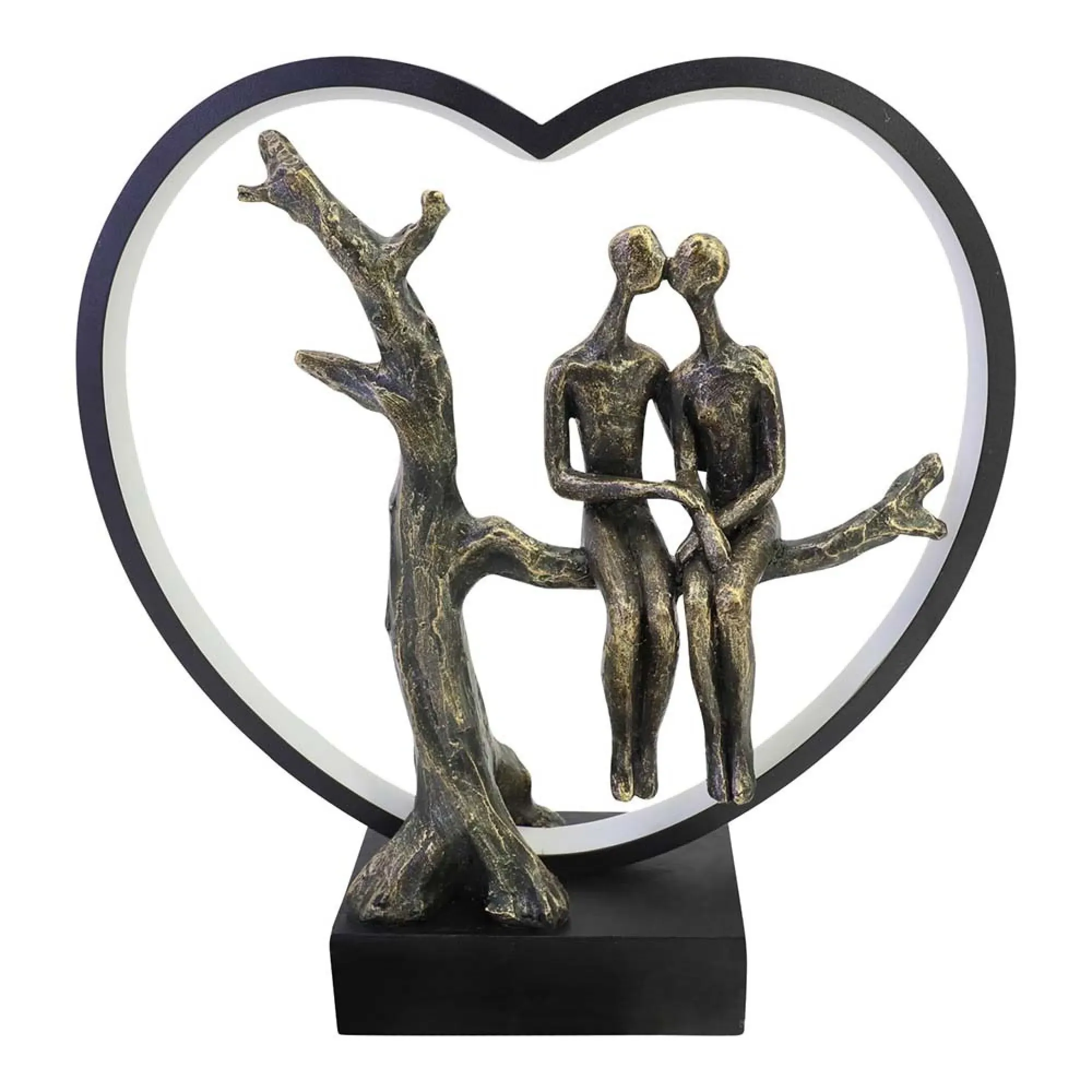 Lovers on Branch Light Sculpture LED USB - Bronze