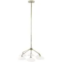 Lucia 6 Light Chandelier - Antique Brass