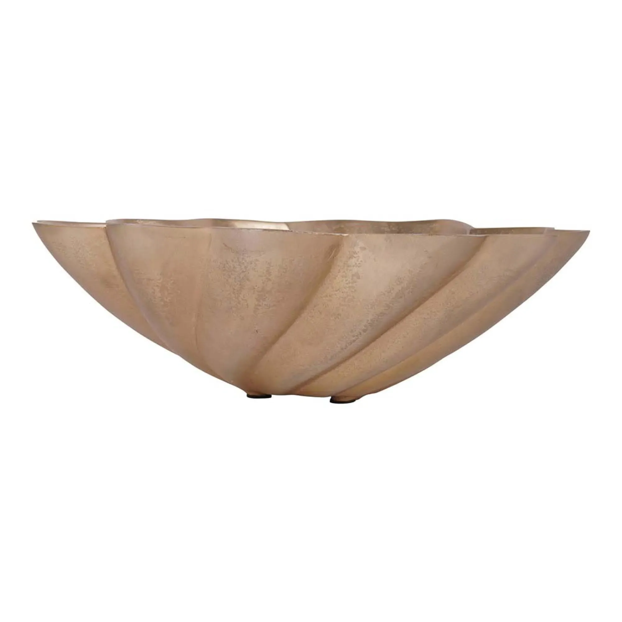 Marin Scallop Round Bowl - Champagne Gold