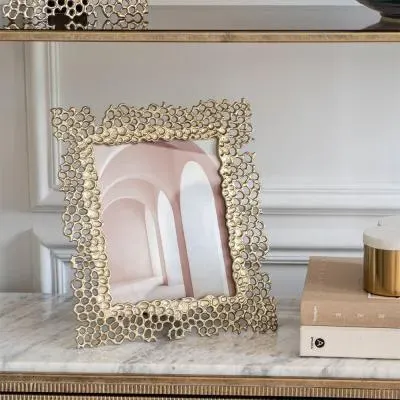 Miel Cast Aluminium Photo Frame - Gold image
