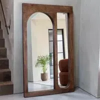 Monterey Floor Standing Mirror - Brown, Wood
